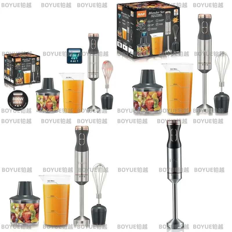 Multifunctional Handheld Immersion Blender Stainless Steel Mixer Juicer for Household Cooking Food Processor Stick with
