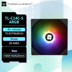 Thermalright TL-C14CW-S 14cm 냉각 팬 5V 3PIN ARGB pc 게이머 속도 조정 쿨러 argb 조정 가능한 컴퓨터 케이스 팬 ventilador