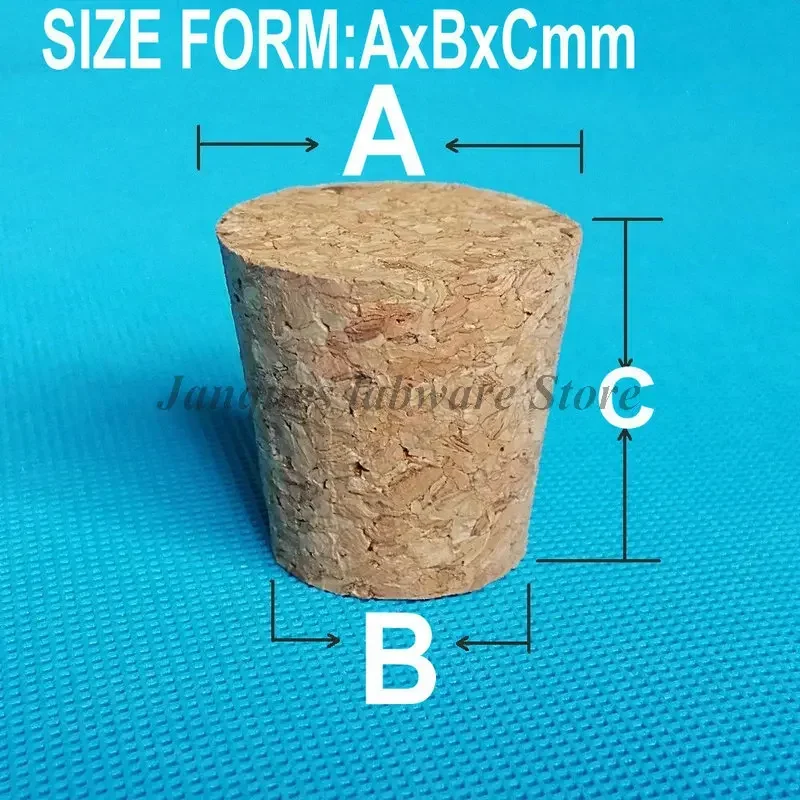 Imagem -06 - Rolha de Garrafa de Vidro Pequena Lab Test Tube Plug Óleo Essencial e Pudim Madeira Cortiça Diâmetro Superior 13 mm a 39 mm 50 Pcs