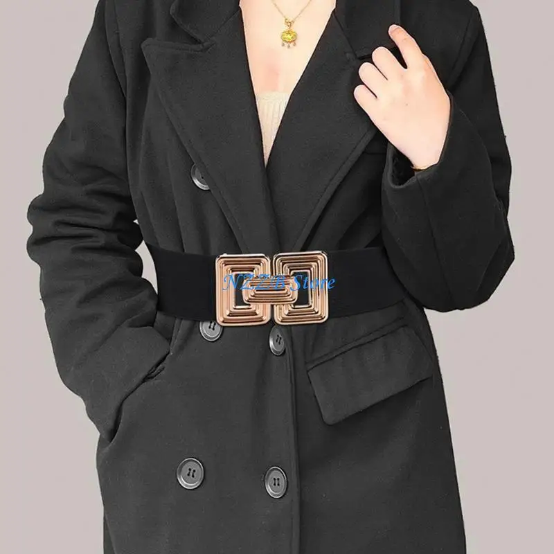 

T21F Stretch Belt for Women Ladies Dress Corset Fashion Female Stretch Belt with Alloy Buckle for Banquet Dress Decorations