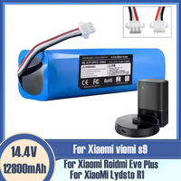 12800mAh Li-ion Battery For Lydsto R1,Roidmi Eve Plus ,Proscenic M7 MAX, M7 Pro,M8 Pro,U6,  LR1 Vacuum Cleaner