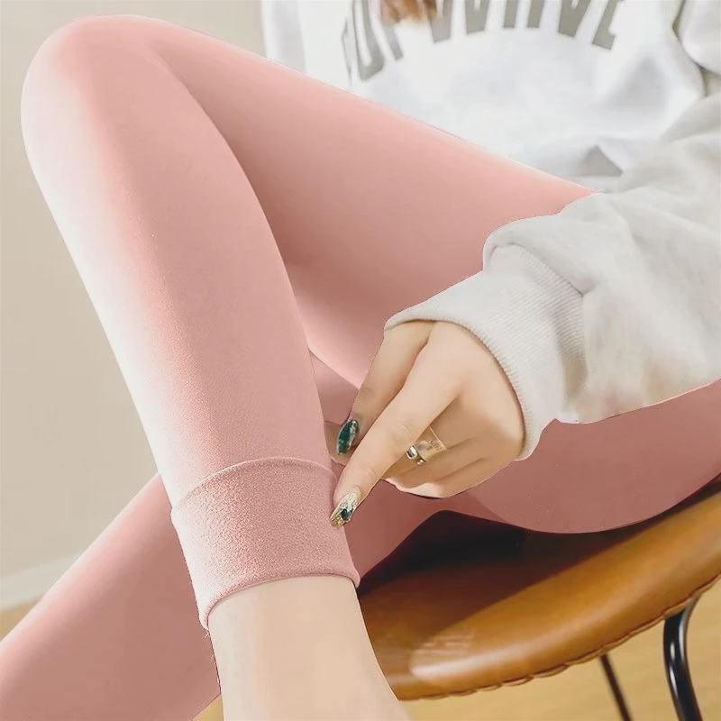 보이지 않는 가랑이 바지 독일 양털 롱 존스 여성용 난방 및 양털 방한 열 바지 여성, 커플 데이트,