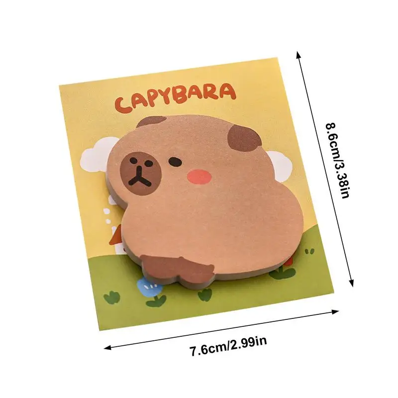 Cartoon Capybara Shaped Sticky Notes Cute Aesthetic School Stationery Memo Pad Self-Adhesive Notes Back to School