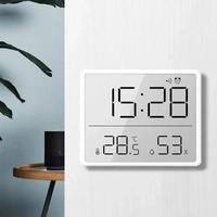 LCD Digital Wall Clock Large Screen Display Multi-Function Magnetic Design Thermometer Humidity Monitor Home and Decoration Led