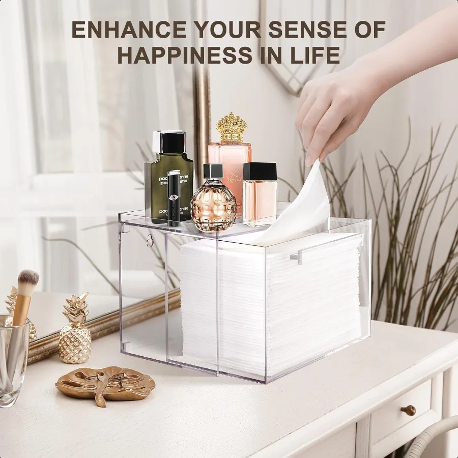 Facial Towels Storage Box Acrylic Container Compatible With Clean Skin Club Clean Towel XL WallMounted Makeup Organizer With D