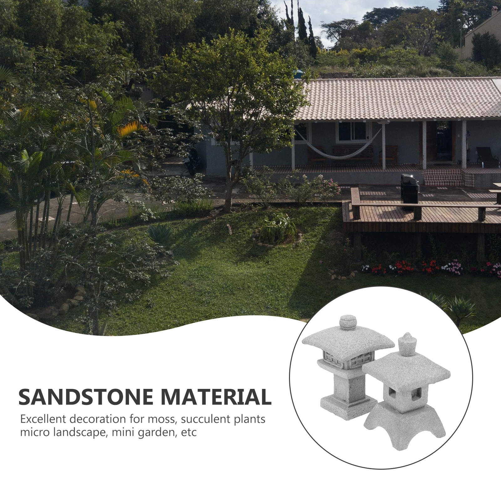 

2pcs Wenchang Tower Simulation Decor Fine Workmanship Bonsai nament Grey Decoration Home Office Mini Garden Moss Craft S stone