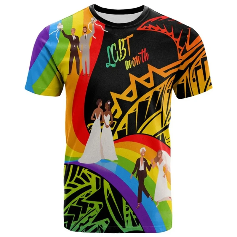 Lesbian Pride Rainbow T shirt 3D Printed Tee tops for LGBT Fashion Summer new LGBT Pride T-shirt streetwear Gay Lgbtq Gift