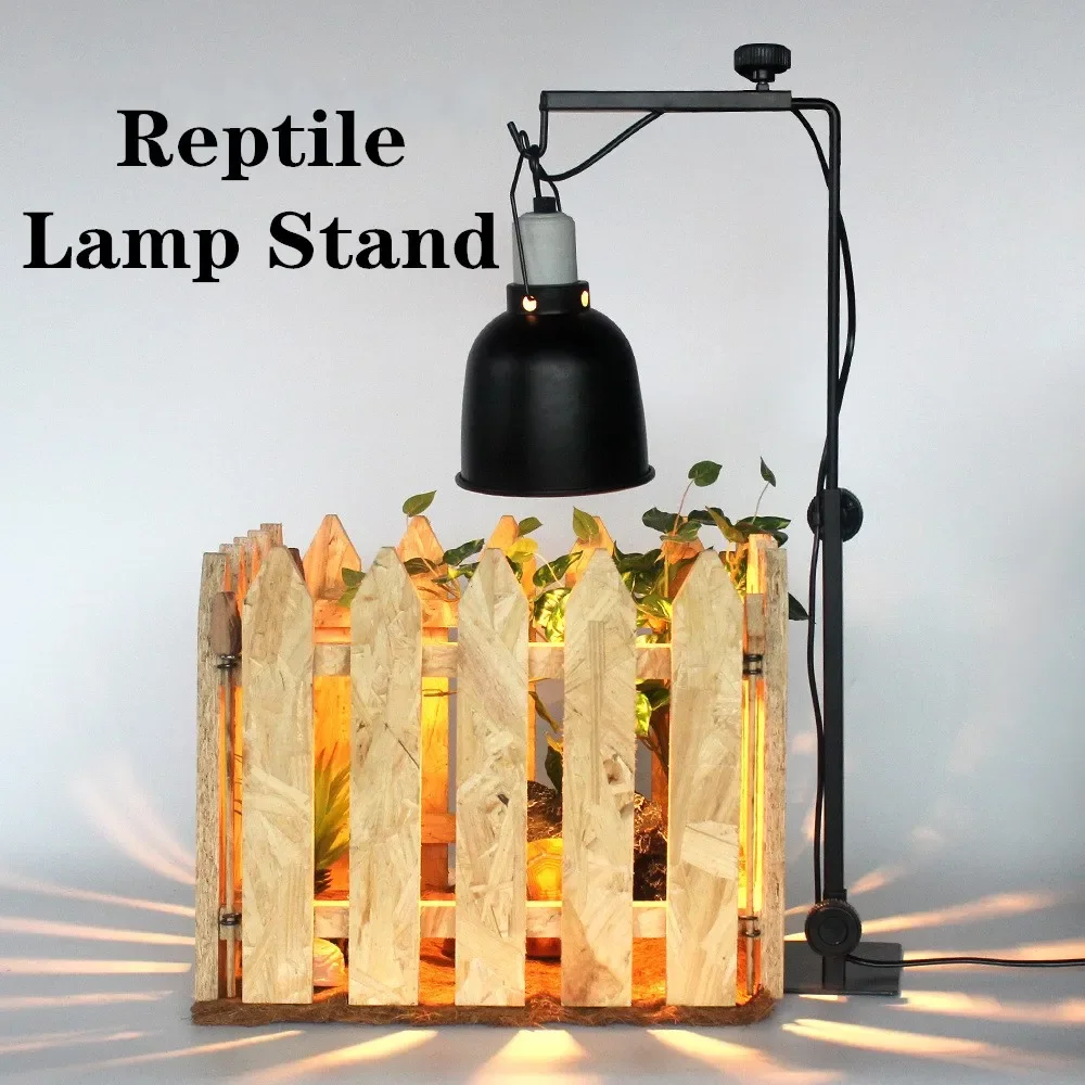 Reptile Adjustable Floor Lamp Stand Light Holder Landing Lamp Bracket Metal Lamp Support for Reptile Terrarium Heating Light