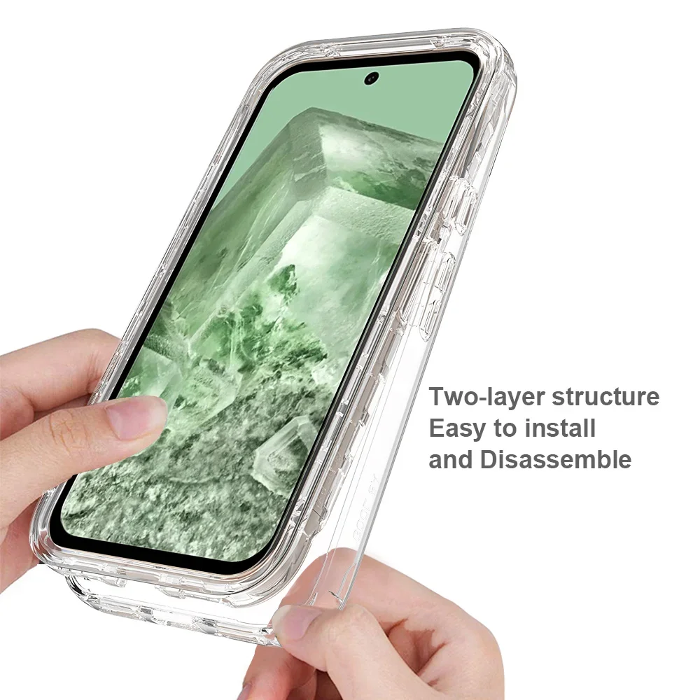 Fit Google Pixel 8A 5G / Pixel 8 Pro 5G Transparent Case Hybrid Shockproof Tpu/pc Shell Dual Layer Candy Color Cover Funda Capa