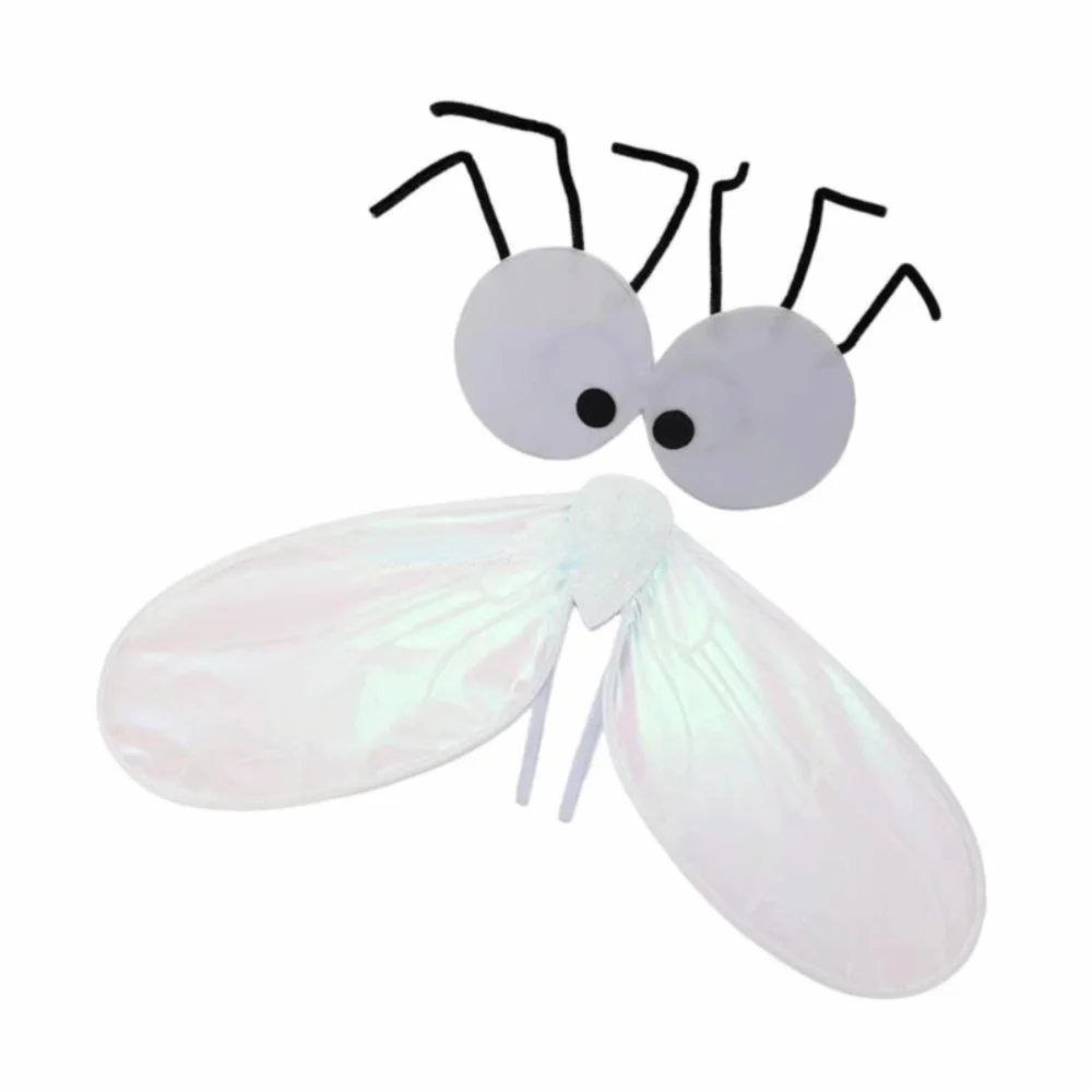 Creative Bugs Fly Wings Insect Handmade Craft Cosplay Fly Wings Elastic Straps Sparkle Costume Wings Cosplay Event