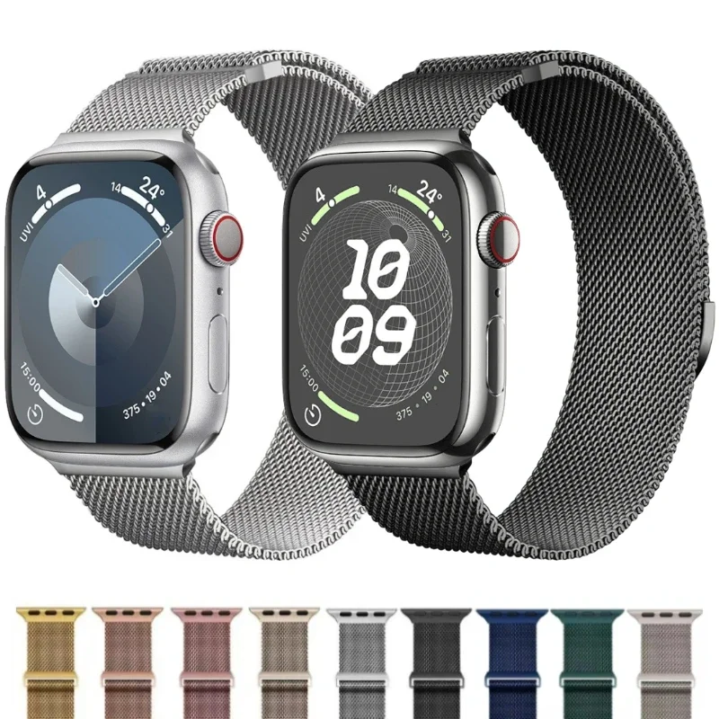 Metal strap For Apple watch Ultra 2 49mm Series 10 42mm 46mm/9 8 7 45mm 41mm Breathable watchband For iWatch 6 5 4 3SE 44mm 40mm