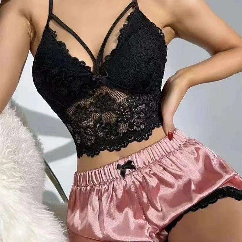 Pajama Sets Sleepwear Summer Pajama Set Woman Women's Shorts Pijama Short Pyjama Femme Sleep Lounge Underwear image 6