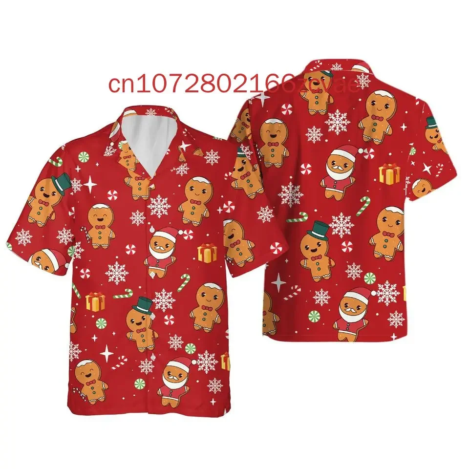 New Retro Disney Gingerbread Hawaiian Shirt Men's And Women's Short Sleeve Button Up Shirt