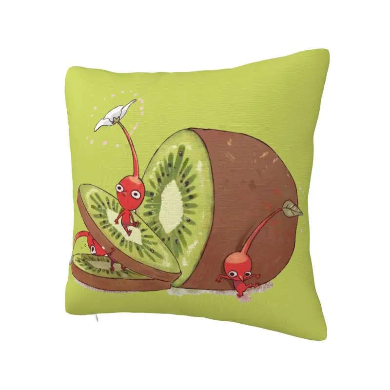 Custom Kiwifruit Red Pikmins Cushion Cover Decoration Printing Video Game Throw Pillow Case for Living Room Double Side