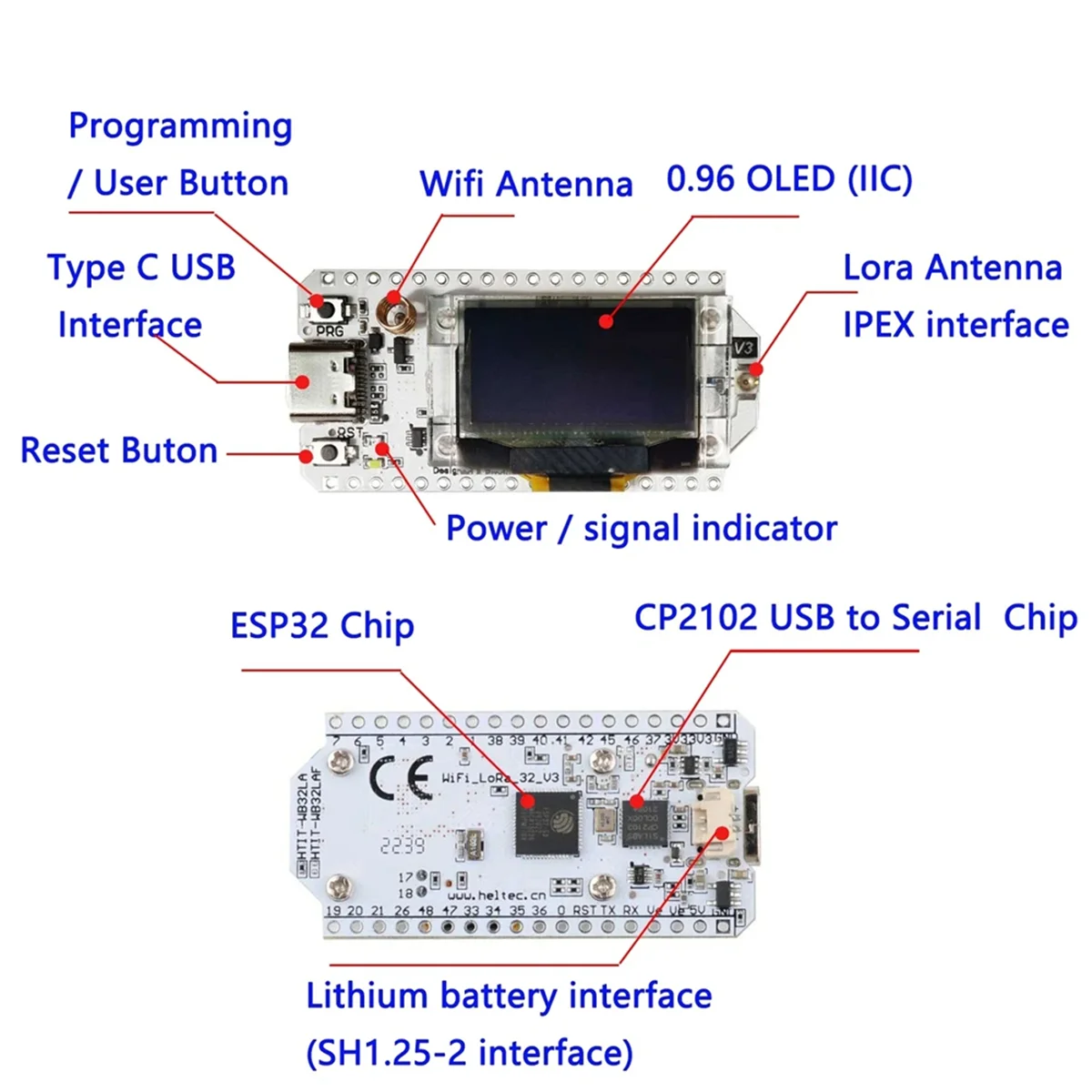 M85K LORA32-V3 متوافق مع لوحات التطوير SX1262 ESP32-S3 Node WIFI Meshtastic مدعومة لـ 433-510Mhz