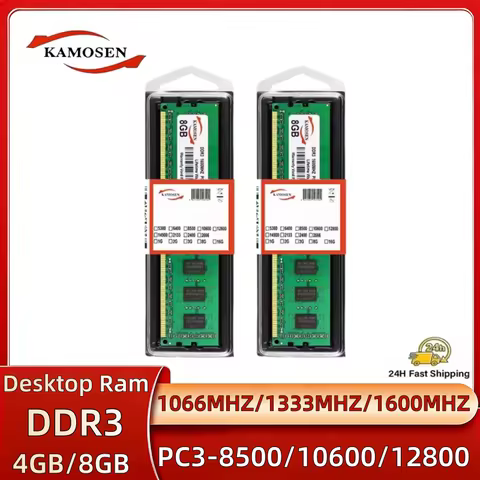 DDR3 4GB 8GB Desktop Memory Ram 1066 1333 1600MHZ PC3 10600 12800 UDIMM 240PIN 1.5V 2RX8 CL11 Non-ECC unbuffered Memories Ram