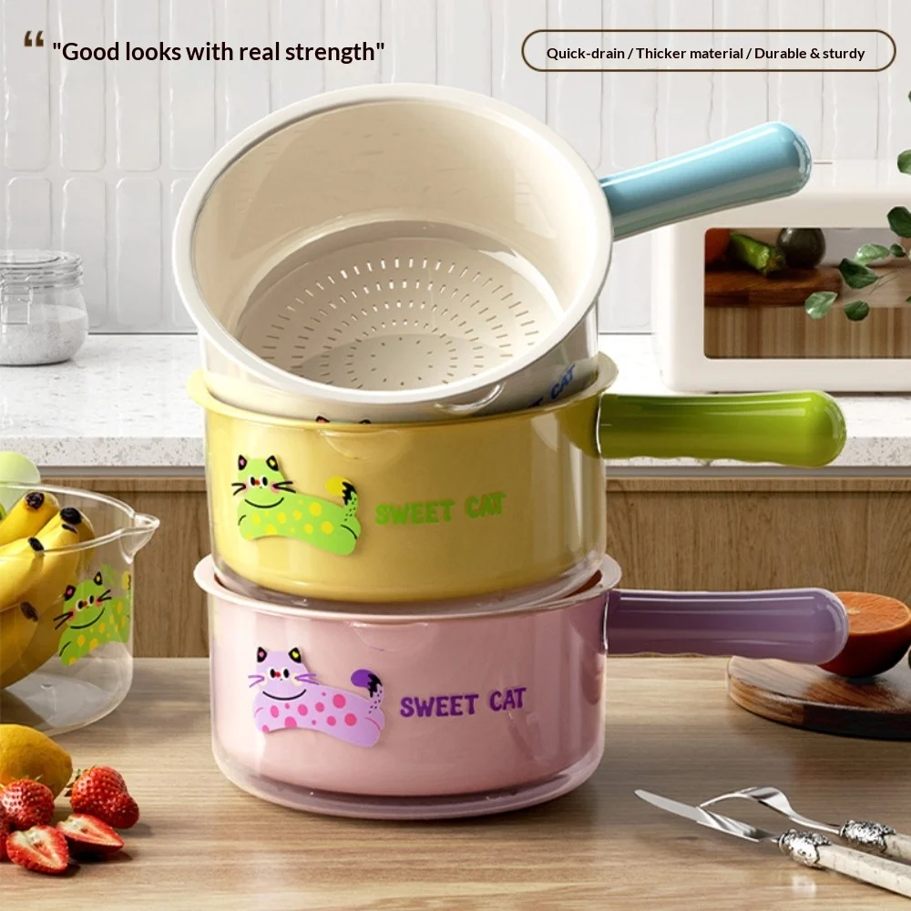 

Multifunctional Drain Basket Household Living Room Fruit Plate Plastic Thickened Kitchen Water Filter Vegetable Basin Baskets