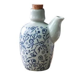 Vinegar Bottle Creamer Water Dispenser Oil and Cruets Liquid Wooden Ceramic Seasoning Soy Sauce