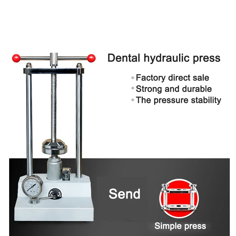 New Hydraulic Dental Press With Pressure Gauge Automatic Oil Press Suitable For Medical Oral Pressure Laboratory Equipment