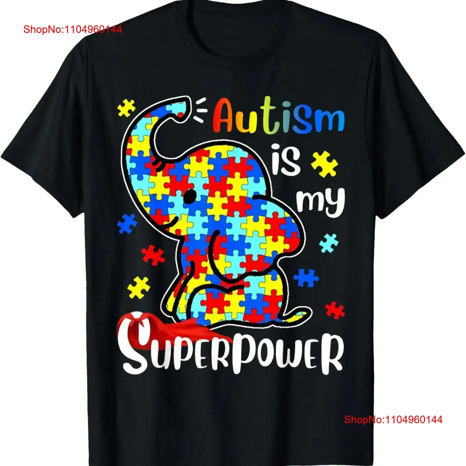 Niños autismo es mi superpoder lindo elefante conciencia camiseta vintage lavado versátil ligeramente moda homme ropa de diseñador