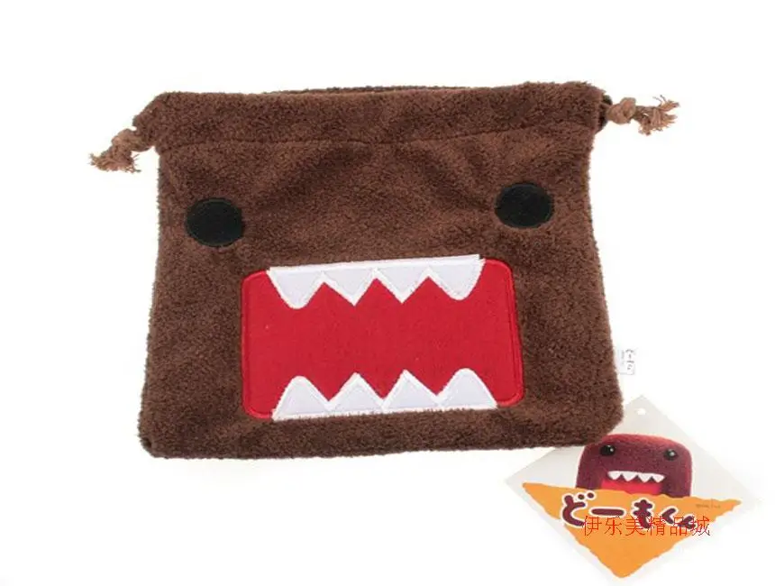 Domo Kun Plush Drawstring Bag Pouch Cartoon Anime Cute Kawaii Storage Bags Organizer