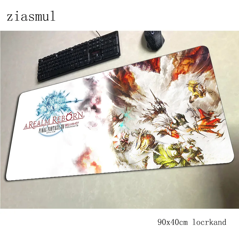 Alfombrilla de ratón final de fantasía xiv para jugador, bonita alfombrilla de ratón para notbook de 90x40cm, alfombrilla de ratón para juegos, alfombrilla grande 3d para ratón, alfombrillas para ratón de escritorio y PC