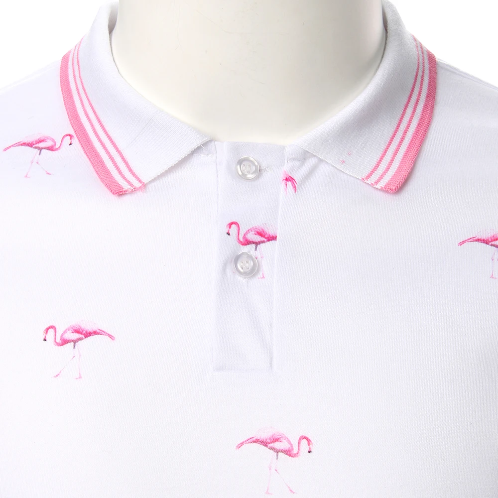 Men\'s Shirt Flamingo Print Button-Down Polo Shirt For Men Business Casual Daily Home Banquet Exercise Men\'s Top Men\'s Polo Shirt