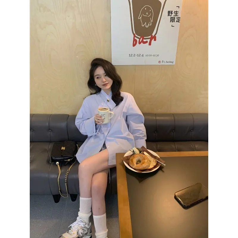 Women's Clothing Loose Versatile Long-sleeved Shirt Blouses