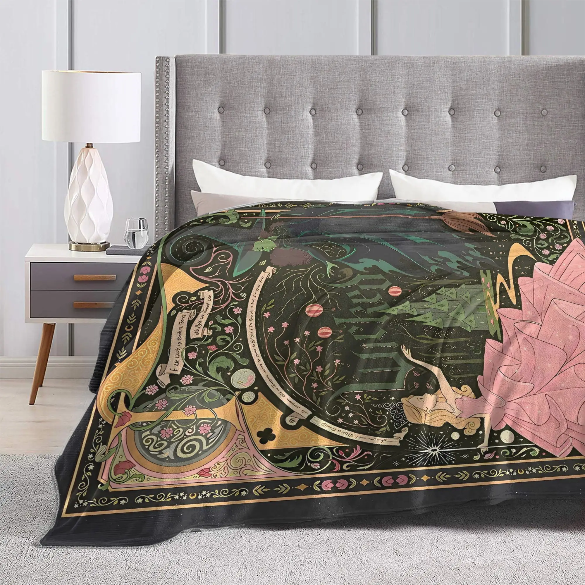 الشريرة 2 الفيلم الموسيقي غليندا المشارك البطانيات الدافئة أفخم رمي بطانية الرسم غرفة المعيشة الفانيلا المفرش أريكة غطاء سرير