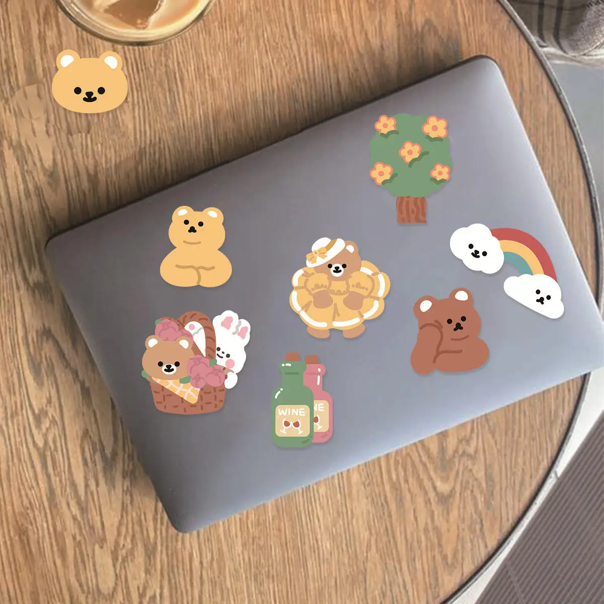 45pcs Korean Cute Cartoon Animal Teddy Bear Picnic Diary Collage with Exquisite Patterns Student DIY Laptops Decoration Stickers