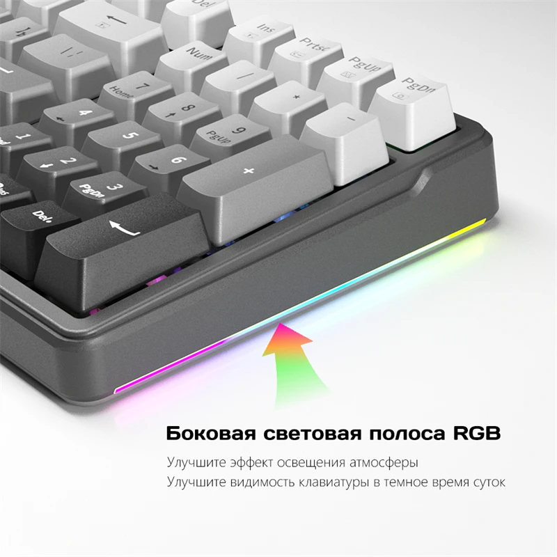 ZIFRIEND ZT99 Wired Russian Mechanical Keyboard Gasket/White Light/Laser Engraving Russian Characters for Game Works 99 Keys