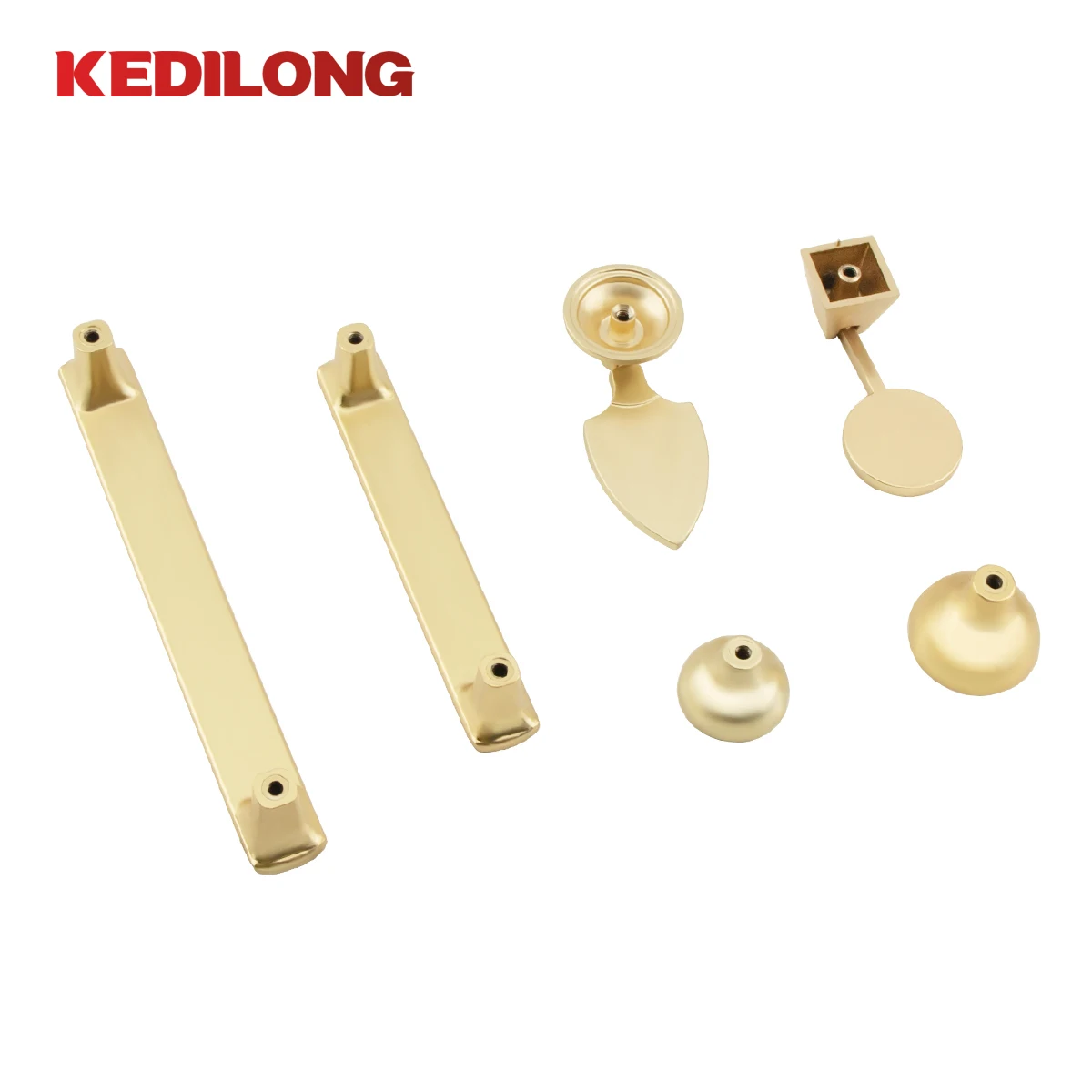 KEDLO Furniture Hardware Modern Simple Corrugated Pattern Gold Zinc Alloy Handle Kitchen Cabinet Drawer Knob Cabinet Handle