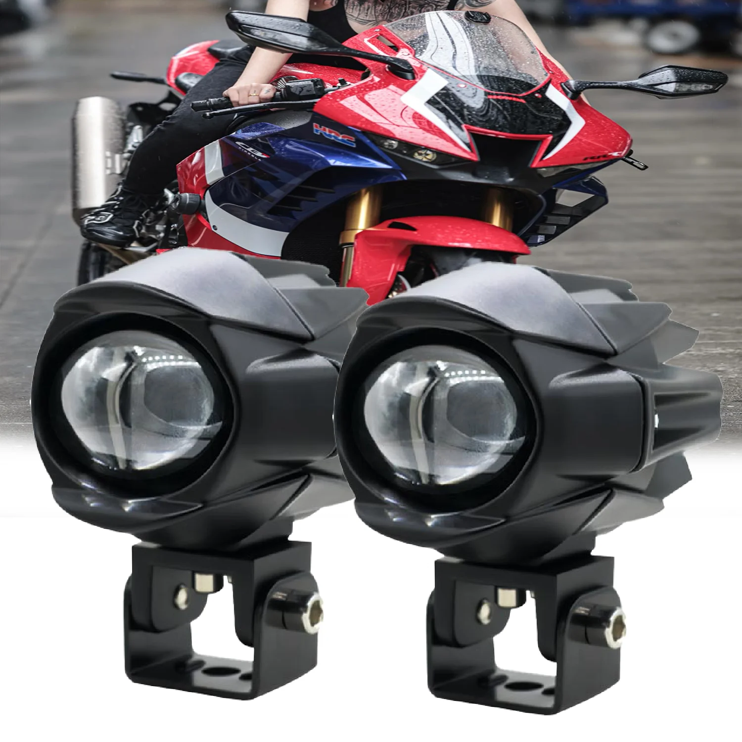 

Explorers Motorcycle Led Headlight Fog Lamps 12V Driving Lights for Hi/Lo Beam Sport Front Grille LED Lights with Lens 10-80V