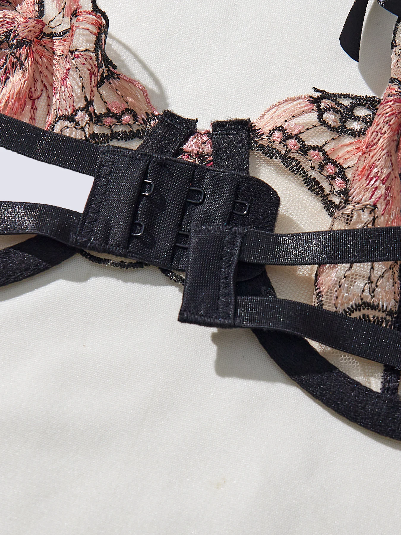 여성용 2피스 란제리 우아한 리본 시스루 섹시한 나비 브라 팬티 귀여운 소녀 친밀한 속옷 세트