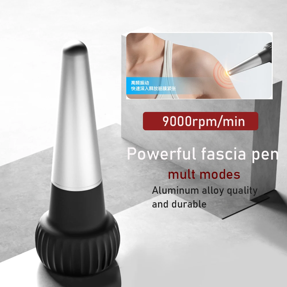 Customizable Fascia Pen Deep Tissue Vibration Massager Body Massage Tool Trigger Point Massage Stick