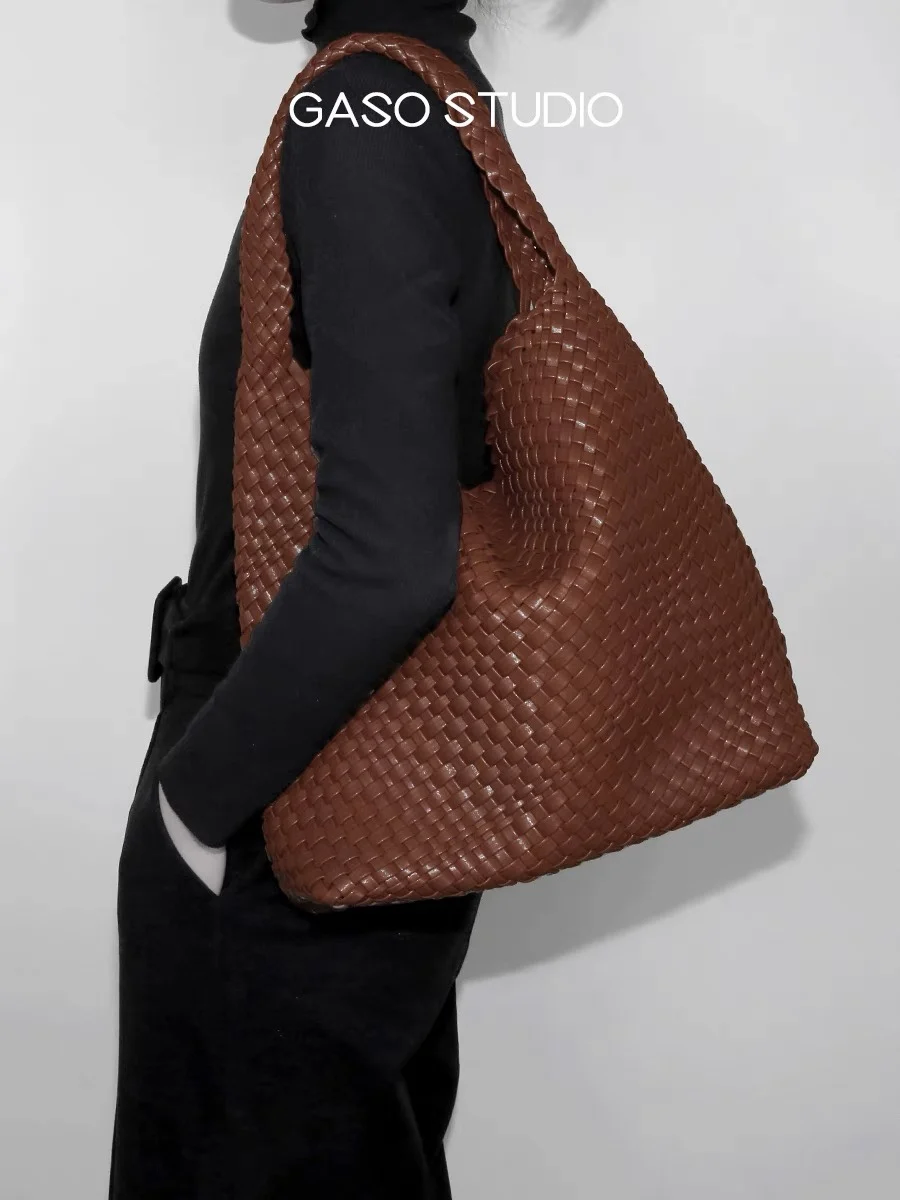 Leichte, luxuriöse, handgefertigte, gewebte PU-Tasche, Designer-Tasche mit Tragegriff, tägliche Pendeltasche für Damen, einzelne Umhängetasche, Freizeit- und Outdoor-Reisetasche – Detail 16
