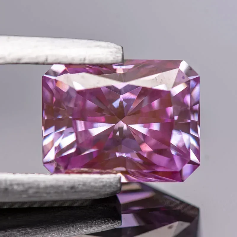 Pedra moissanite corte radiante sakura cor rosa vvs1 com certificado gra para contas de amuletos de pedras preciosas materiais de fabricação de joias superiores