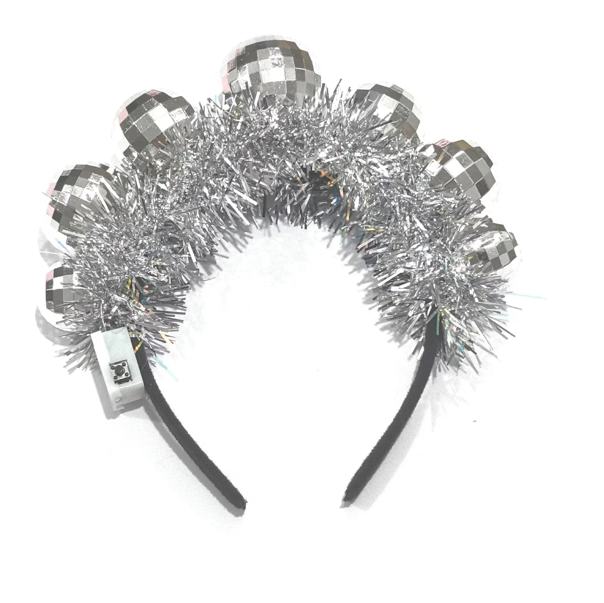 

1 шт., повязка на голову с подсветкой в стиле ретро для детей и взрослых, Рождественская повязка для волос с мишурой, вечерние, Новый год