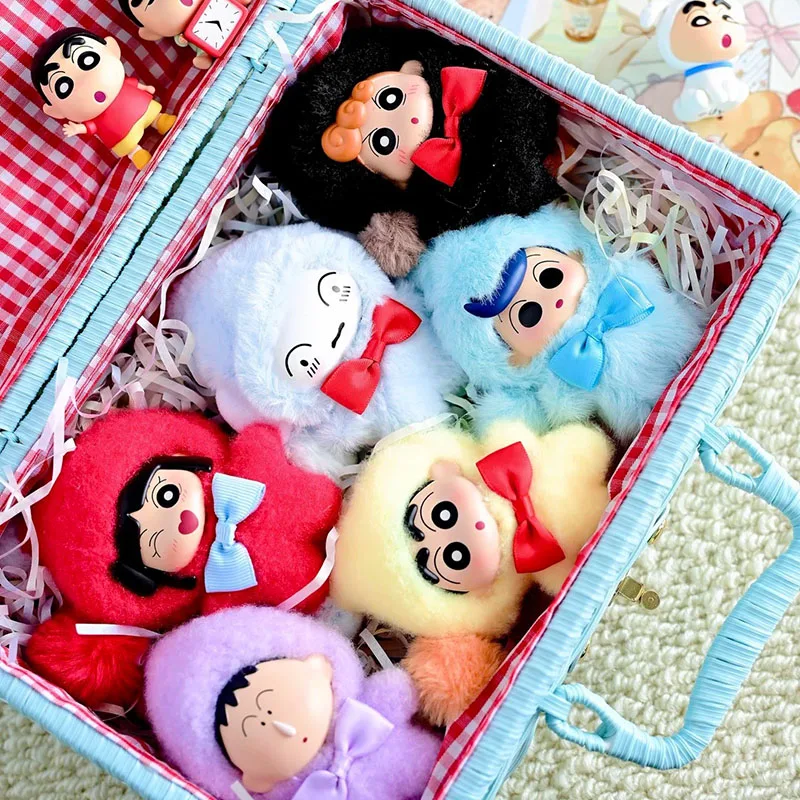 Auténtica Caja Sorpresa Mini de Crayon Shin‑Chan, Serie de Cuentos de Hadas, Figura de Vinilo, Colgante para Teléfono, Lindo y Moderno