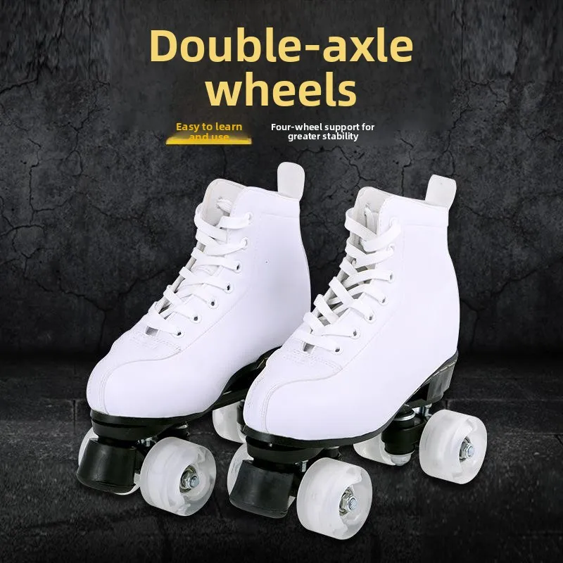 patins-a-roulettes-a-double-rangee-et-quatre-roues-patins-a-roulettes-lumineux-pour-hommes-et-femmes-noir-et-blanc-equipement-de-sport-et-de-fitness
