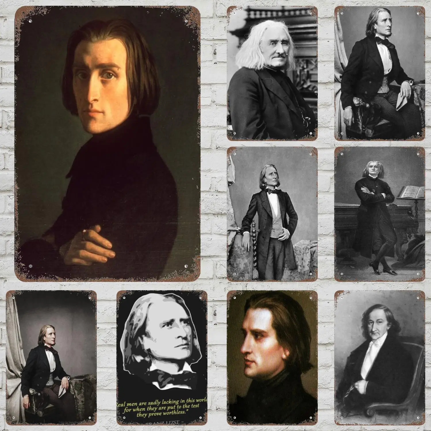 Compositor Franz Liszt, carteles de Metal, decoración de pared, carteles de estaño Vintage, decoración de carteles de Metal de capitán para Bar, Pub, Club, decoración de pared