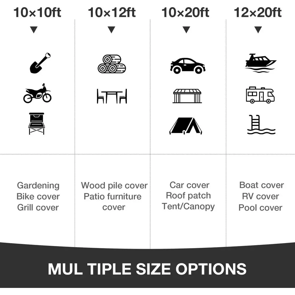 10x20FT Heavy-Duty Waterproof Tarps - UV Protected, All-Weather Cover for Shelters and Camping, Green/Brown