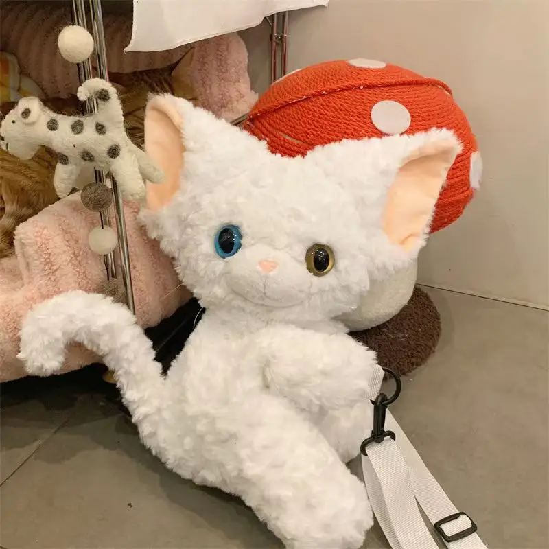 35cm German Cat Backpack Simulation Plush Toy Handmade Doll Cartoon Anime Cute Pillow Cushion Home Decoration Children's Birthda