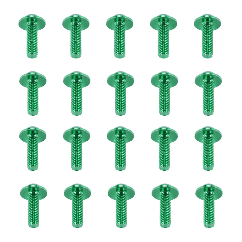 A01F-20 peças parafusos hexagonais de motocicleta de liga de alumínio verde M6