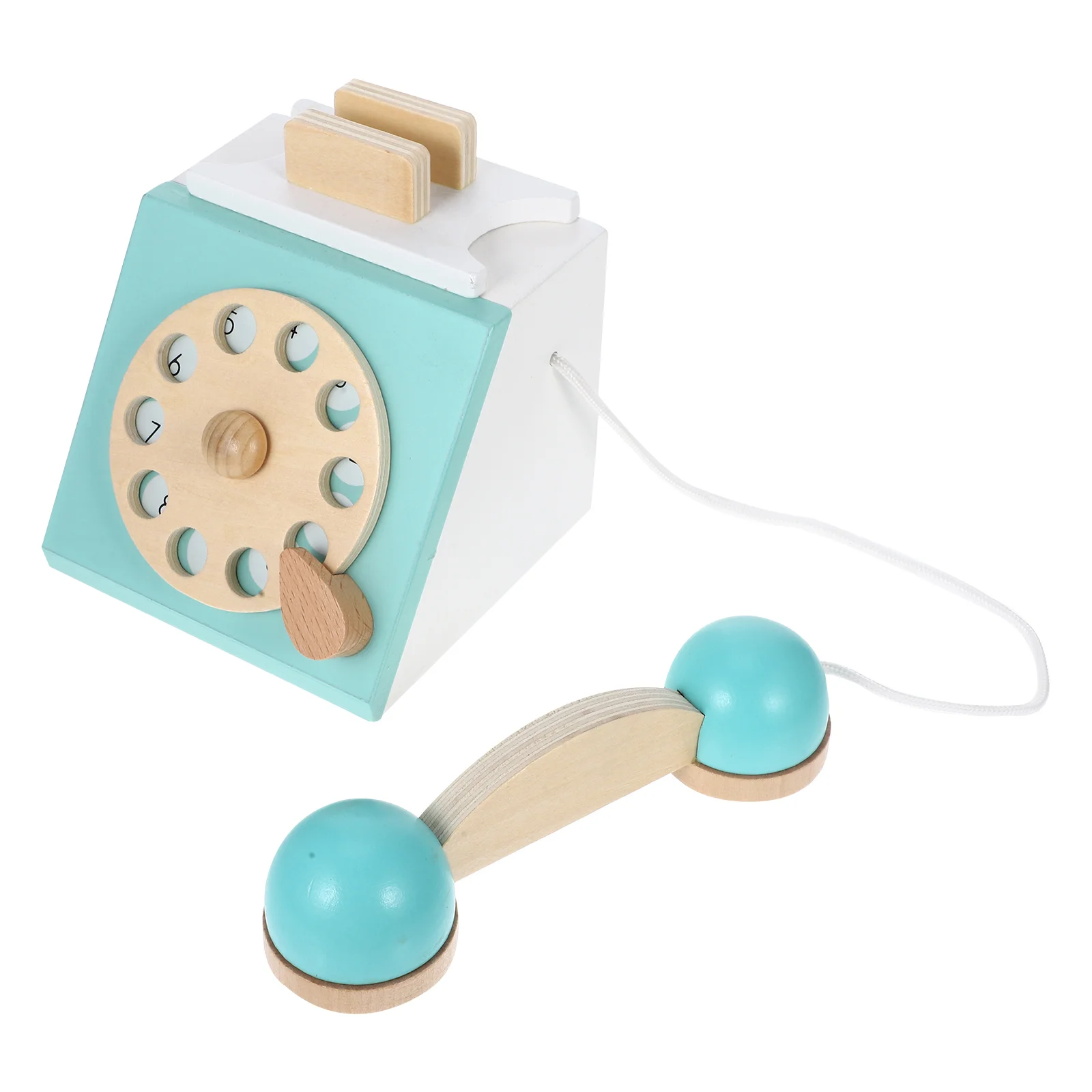 

Telephone Small Wood Toy Simulated Vintage Wooden Plaything Kids Kid's Props Mushroom