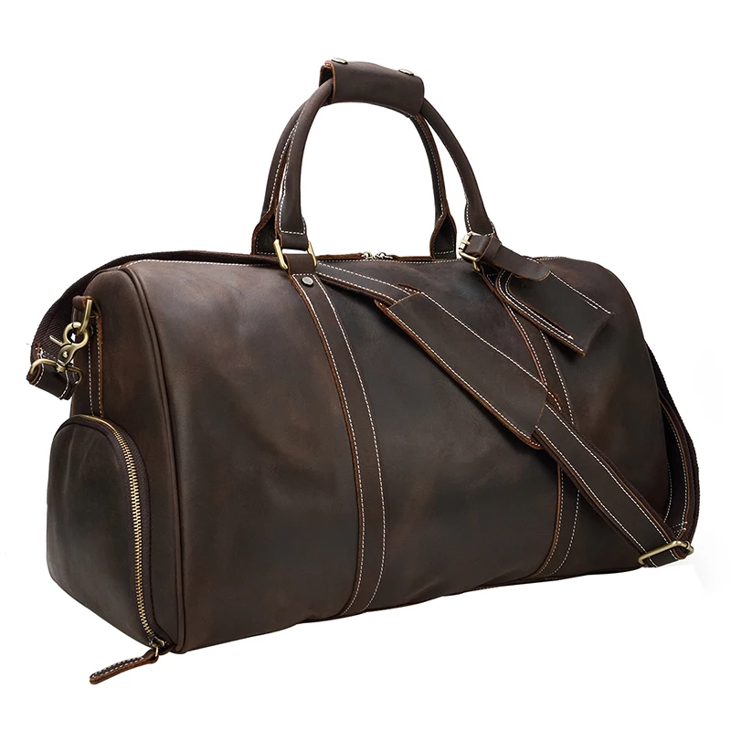 Malemairs-bolsos de viaje Vintage de lujo, bolsa de viaje de grado superior con compartimento para traje, prendas de vestir, bolsos de traje de cuero genuino para melena