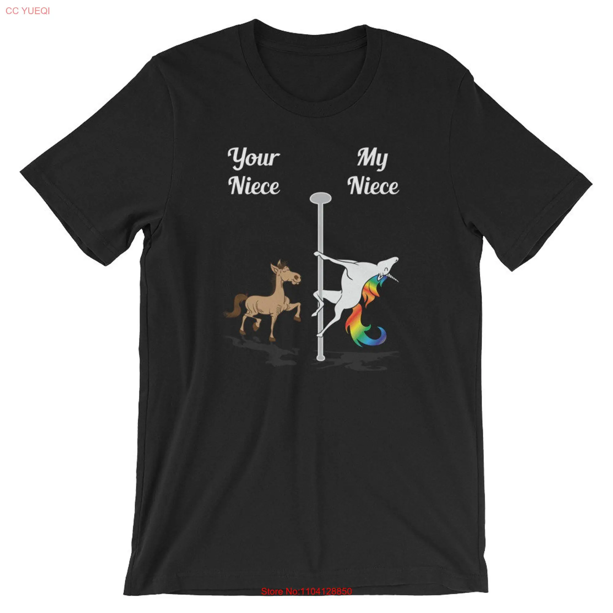 Your Niece My You Me Pole Dancing Unicorn T Shirt Kids Valentines Day Birthday Christmas for Uncle and Aunt