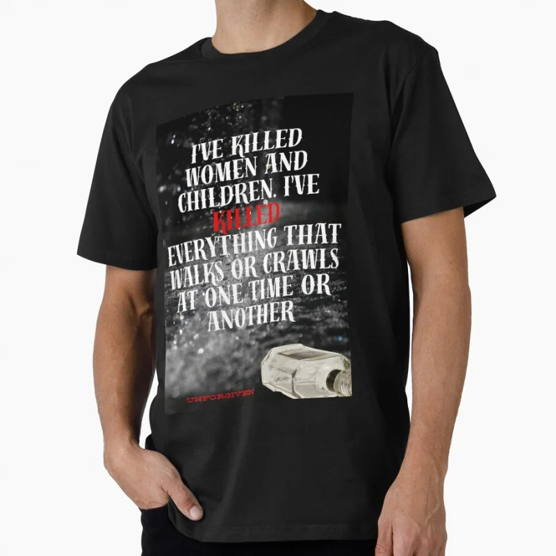 

Unforgiven Clint Eastwood 80s retro western movie Vintage cowboy film gift t shirt Large size Tops 100% cotton print Clothes