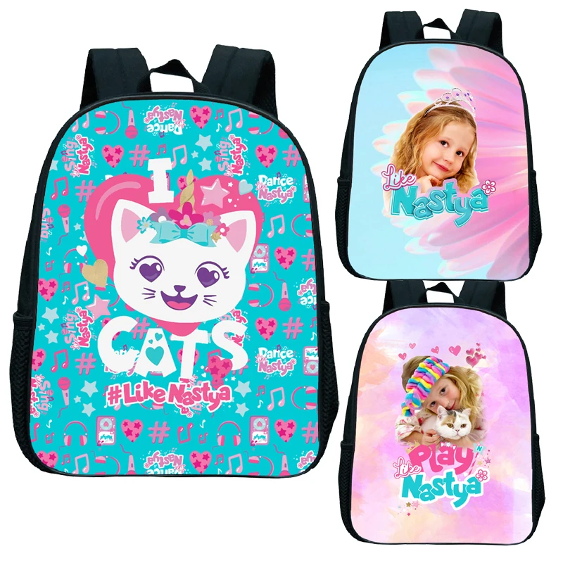 Kids Like Nastya Backpack Boys Kindergarten Cartoon Knapsack Children Anime Rucksack Girls Satchel Toddler Start School Gift