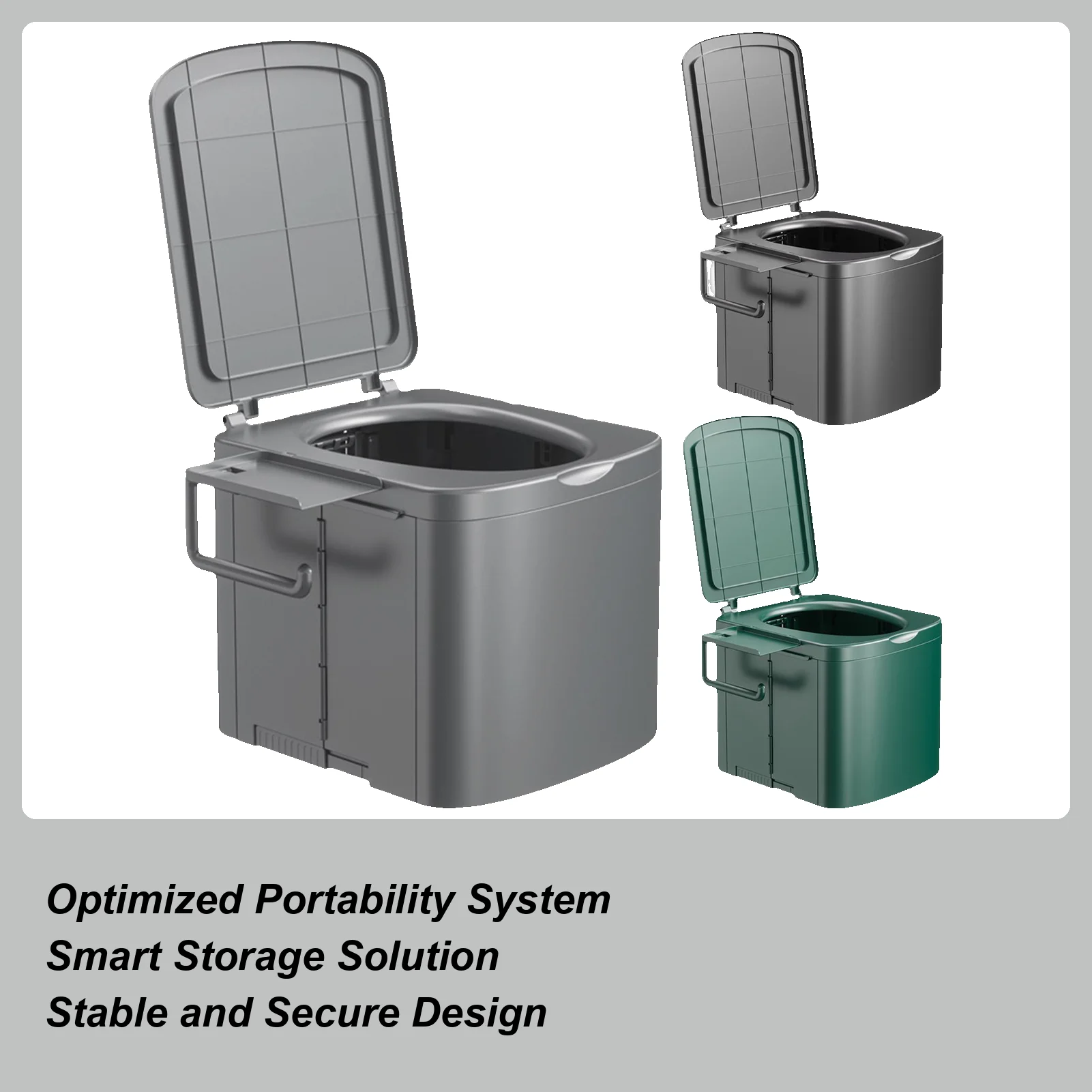 

Camping Portable Toilet Ergonomic Handle Outdoor Toilet Heavy Duty Compact Side Storage Bracket Potty For Kids Adults Boating